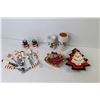 Image 6 : Christmas Items - Ceramic Tree Dishes - Candle holders - (2) Snowman Toothpick Holders - Ceramic Cut