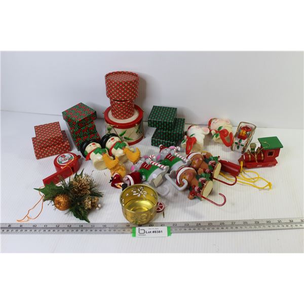 Small Gift Boxes - Stocking Hooks - Whistles - Misc. Decor Items