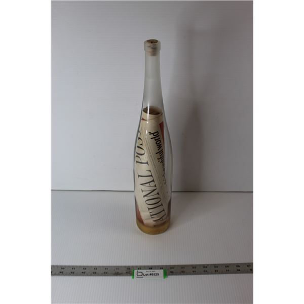 Decorative Bottle With National Post Newspaper Inside