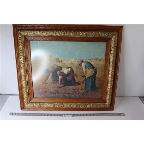 Framed Print -  The Gleaners  - 26  x 30  - Oak Frame