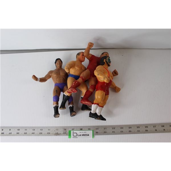 (4) 1980's WWE / WWF LJN Wrestling Figures - Ted Arcidi, Volkoff, Sammartino, Tito Santana