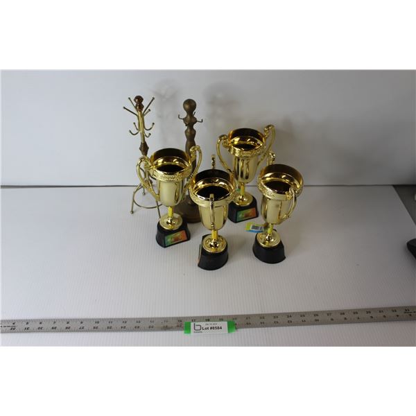 (4) Trophies, (2) Jewellery Holders