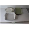 Image 1 : (4) Plates, Stoneware Casserole Dish, Ceramic Tray