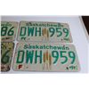 Image 4 : (3) Pairs Saskatchewan License Plates - 1994, 1995, 1996