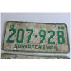 Image 2 : Pair of Saskatchewan 1968 License Plates