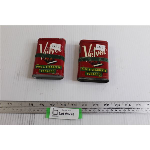 (2) Velvet Cigarette Tins