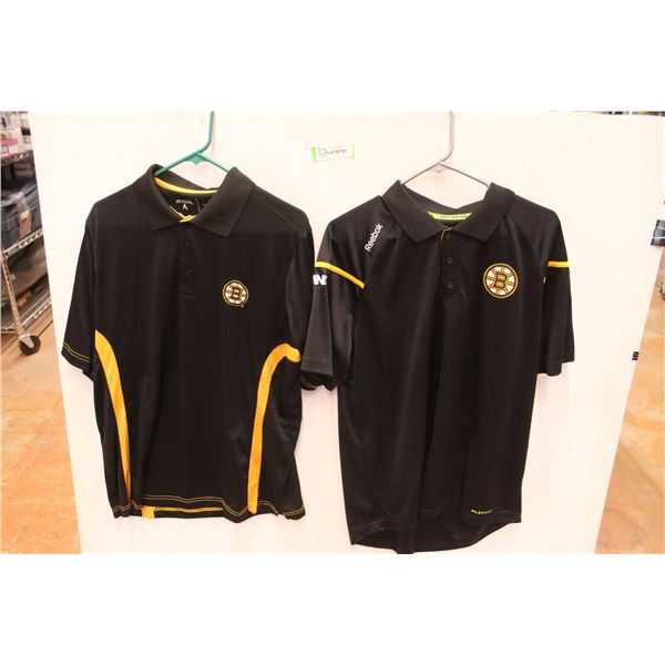 (2) Boston Bruins Polo Shirts - Size L