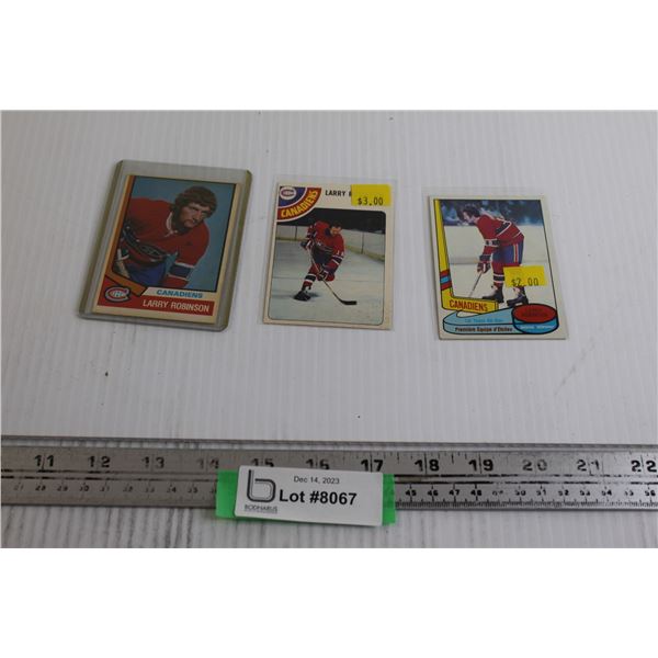 (3) 1970s Larry Robinson OPC Hockey Cards