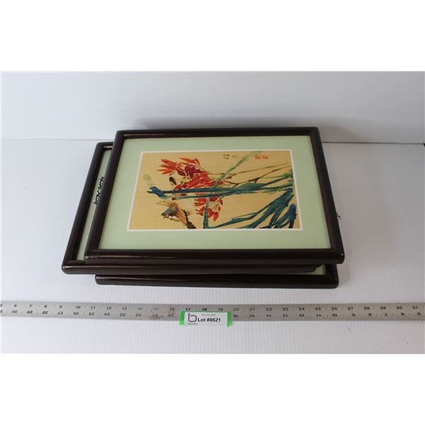 (4) Framed Oriental Prints