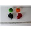 Image 1 : (4) Pieces Ornamental Glass Fruit
