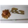 Image 1 : Lions Head Wall Hanging, Bears Wall Hanging - Metal
