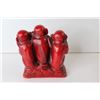 Image 3 : Monkeys Figure, (2) Ceramic Cat Figurines, Ceramic Woman Figurine