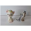 Image 6 : Monkeys Figure, (2) Ceramic Cat Figurines, Ceramic Woman Figurine