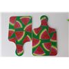 Image 4 : (3) Wall Hangings, (2) Watermelon Cutting Boards, (2) Sets Watermelon Salt & Pepper Shakers, Apple W