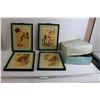 Image 1 : (4) Framed Chinese Art Pieces - 12" x 15 1/2"