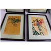 Image 2 : (4) Framed Chinese Art Pieces - 12" x 15 1/2"