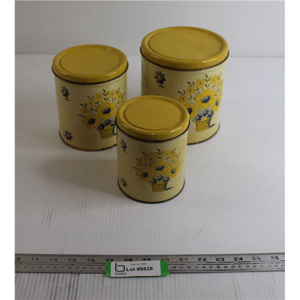 (3) Flower Canisters