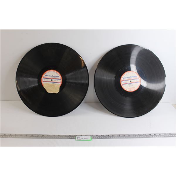 (2) Oversized Vinyl Records - Armed Forces Radio Service