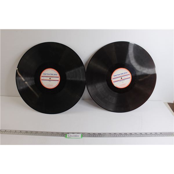 (2) Oversized Vinyl Records - Armed Forces Radio Service