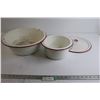 Image 1 : (2) Enamel Bowls, Differently-Sized Lid