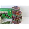 Image 2 : 11 Universal Lights - (2) Sets of Gift Boxes - Box of Green Candles - Set of Gift Tins - Tree Orname