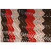 Image 4 : Red & Brown Knitted Afghan (84" x 86") (has a hole)