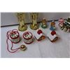 Image 2 : (2) Metal Nutcracker Candle Holders, (4) Drum & House Candles, (2) Angel Jingle Bells, Necklace Bell