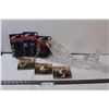 Image 1 : Clear Santa Sleigh w/ Reindeer, (3) Village Street Decor, (3) Christmas Birds