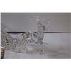 Image 2 : Clear Santa Sleigh w/ Reindeer, (3) Village Street Decor, (3) Christmas Birds
