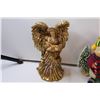 Image 2 : 12" Angel Figurine w/ Music Box , 10" Snowman Figurine