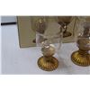 Image 2 : Set of 3 Newbury Golden Rim Hurricane Candle Holders