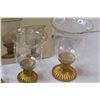 Image 3 : Set of 3 Newbury Golden Rim Hurricane Candle Holders