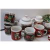 Image 2 : (6) Christmas Mugs, Christmas Tea Pot, Mr & Mrs Claus Toothpick Holders, Tea Light Holder, (4) Ashtr