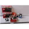 Image 1 : Christmas Tree Topper (Red Lights, works), (2) Boxes of Replacement Light Bulbs, Standard Light bulb