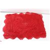 Image 2 : (3) Tablecloths (1-Round, 1-Rectangle, 1-Oblong) (4) Red Lace Placemats (4-rectangle 4- round)