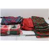 Image 1 : Lot of: (5) Poinsette Table runners, (2) Plaid Table runners (1) Plaid Tablecloth, (3) Plaid Placema