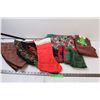 Image 1 : (3) Tree Skirts, (1) Tablecloth/Tree Skirt, (3) Dish Clothes, (6) Placemats, Stocking