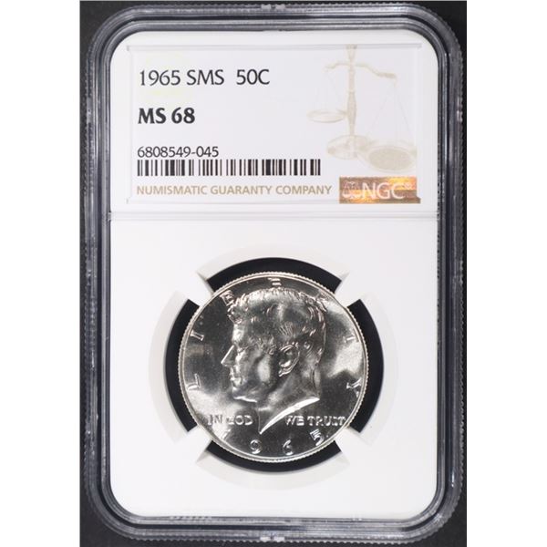 1965 SMS KENNEDY HALF DOLLAR NGC MS68