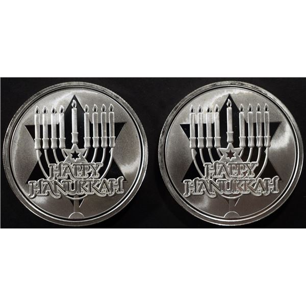 (2) 1 OZ .999 SILVER 2023 HANUKKAH ROUNDS