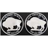 Image 1 : (2) 1 OZ .999 SILVER BUFFALO ROUNDS