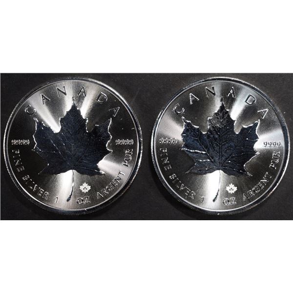 (2) 1 OZ .999 SILVER 2022 MAPLE LEAF ROUNDS