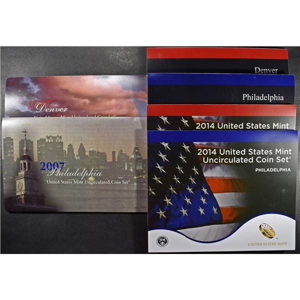 2007, 2011, 2014 US MINT SETS