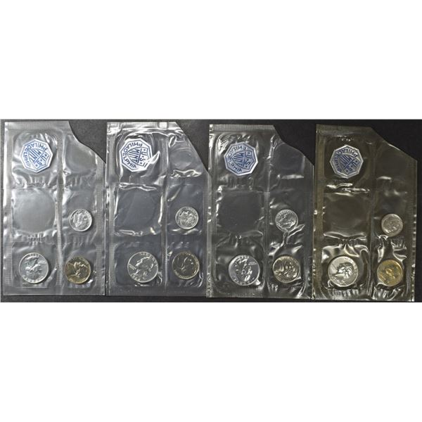 1961-64 US PROOF SETS MISSING CENT & HALF