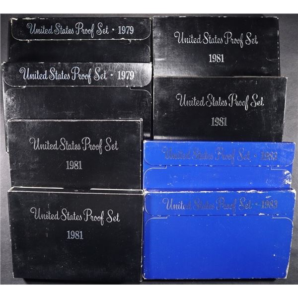 (2) 1979, (4) 1981, (2) 1983 US PROOF SETS
