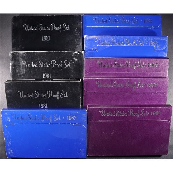 (3) 1981, (3) 1983, (3) 1987 US PROOF SETS