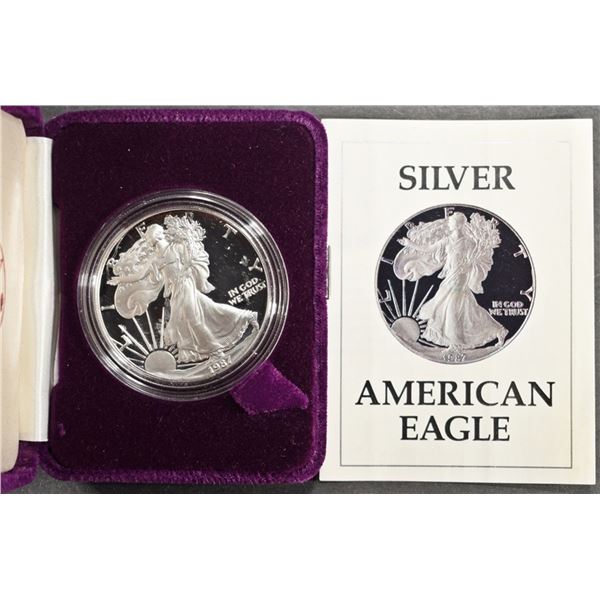 1987 PROOF AMERICAN SILVER EAGLE OGP