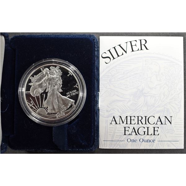 2002 PROOF AMERICAN SILVER EAGLE OGP