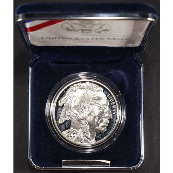 2001-P PROOF SILVER BUFFALO COMM DOLLAR OGP