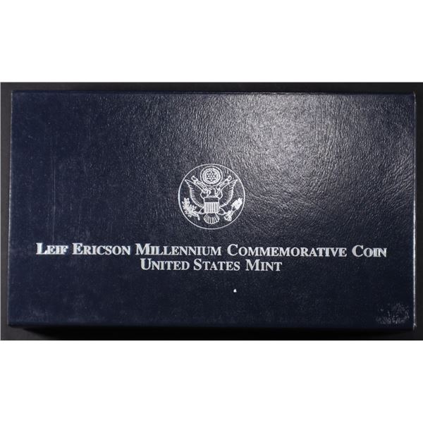 2000-P LEIF ERICSON COMM PR SILVER $1 2-COIN SET