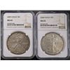 Image 1 : 2003 MS63 & 2004 MS65 AMER SILVER EAGLE NGC